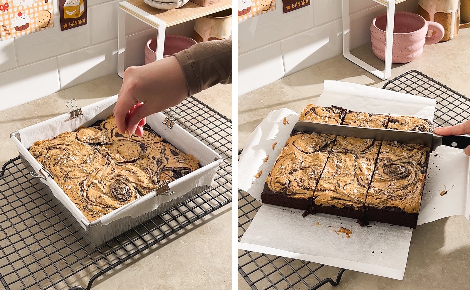 Če želite navdušiti svoje goste: Recept za browniji z okusom arašidovega masla in banane